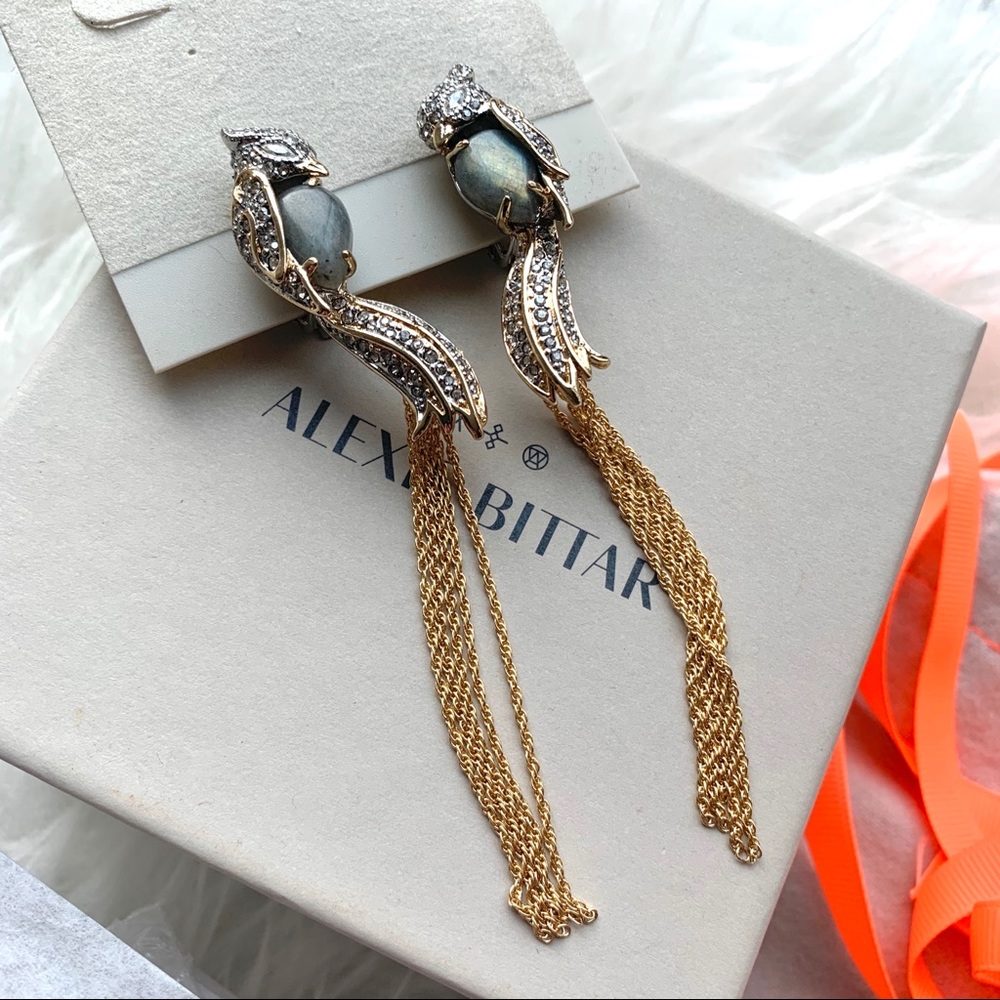 NIB RETIRED Alexis Bittar Love Bird Crystal Tassle Earring - Picture 3 of 9